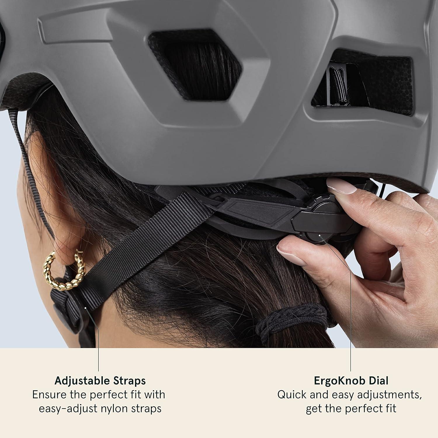 Retrospec Rowan Mountain Bike Helmet with Adjustable ErgoKnob Fit System – 14 Ventilation Ports, Removable Visor & EPS Foam Interior – Lightweight MTB Protection(Matte Stone)