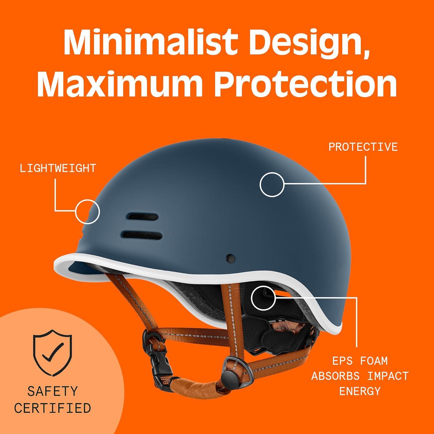 Retrospec Remi Adult Bike Helmet for Men & Women – Bicycle Helmet for Commuting, Road Biking, Skating with Adjustable Dial(Matte Navy With Adjustable Dial)