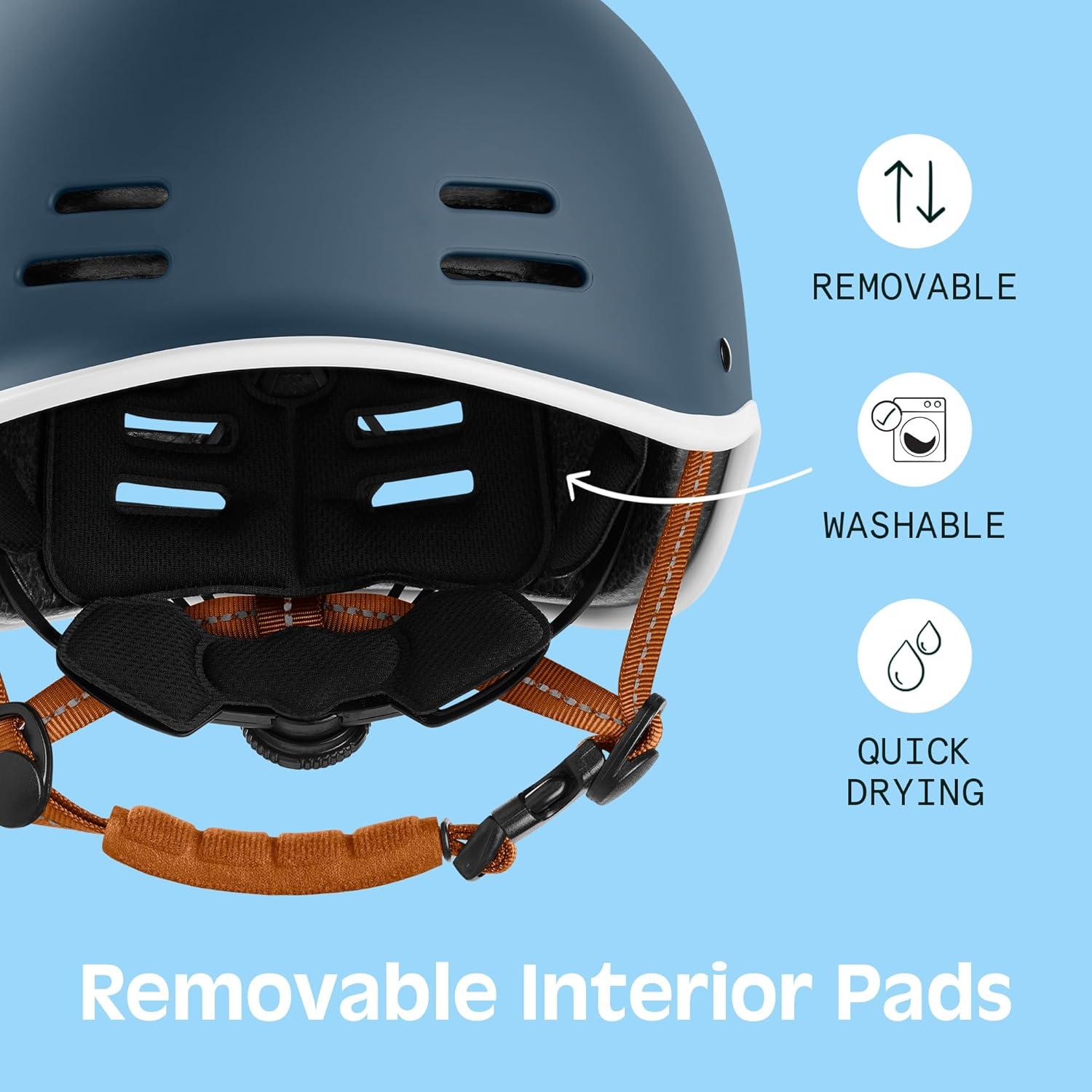 Retrospec Remi Adult Bike Helmet for Men & Women – Bicycle Helmet for Commuting, Road Biking, Skating with Adjustable Dial(Matte Navy With Adjustable Dial)