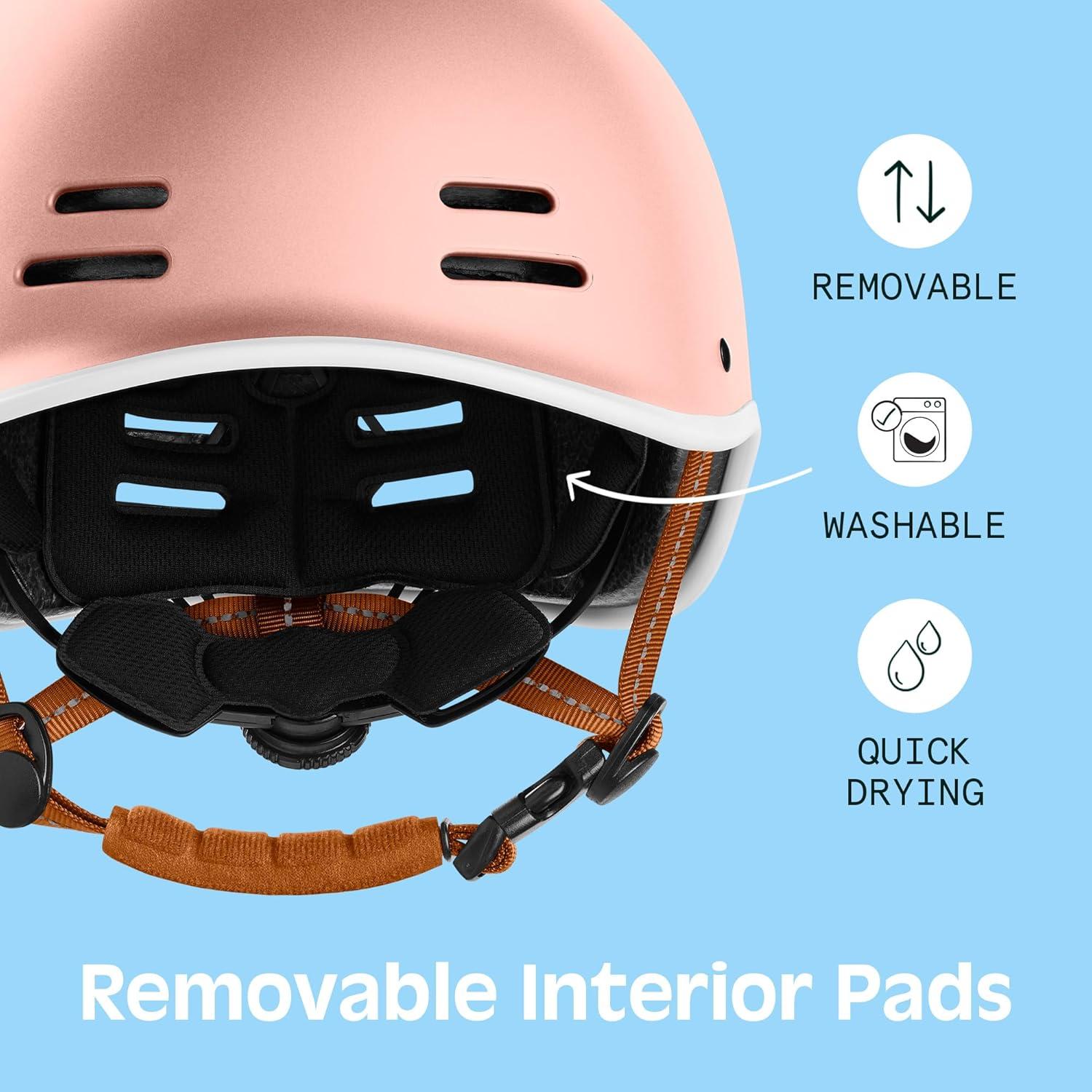 Retrospec Remi Adult Bike Helmet for Men & Women – Bicycle Helmet for Commuting, Road Biking, Skating with Adjustable Dial(Rose Gold With Adjustable Dial)