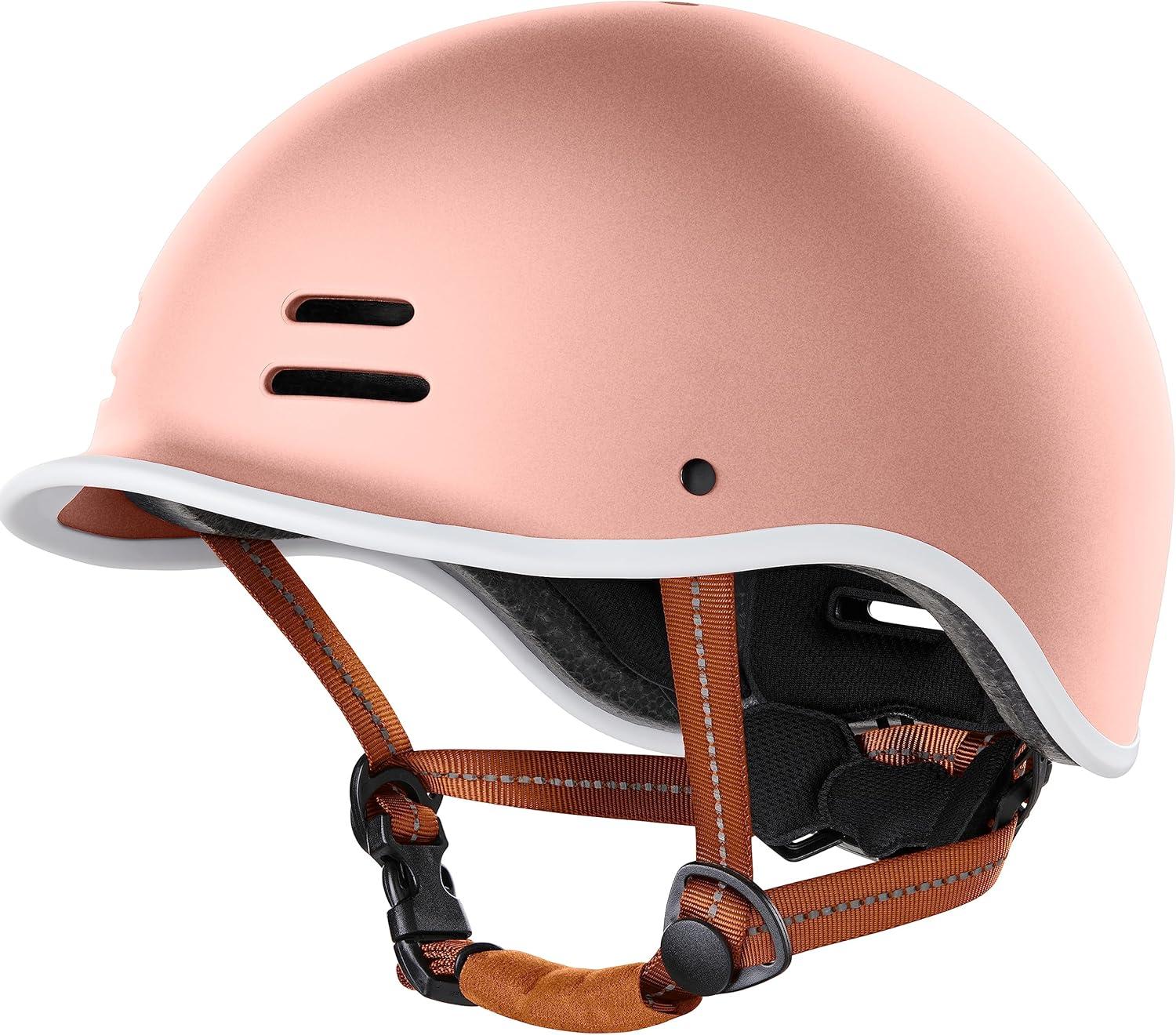 Retrospec Remi Adult Bike Helmet for Men & Women – Bicycle Helmet for Commuting, Road Biking, Skating with Adjustable Dial(Rose Gold With Adjustable Dial)
