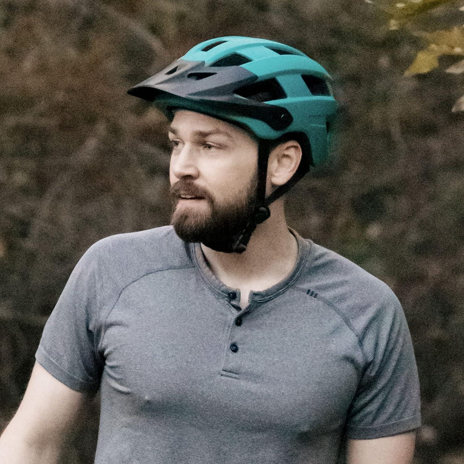Retrospec Rowan Mountain Bike Helmet with Adjustable ErgoKnob Fit System – 14 Ventilation Ports, Removable Visor & EPS Foam Interior – Lightweight MTB Protection(Superior Blue)