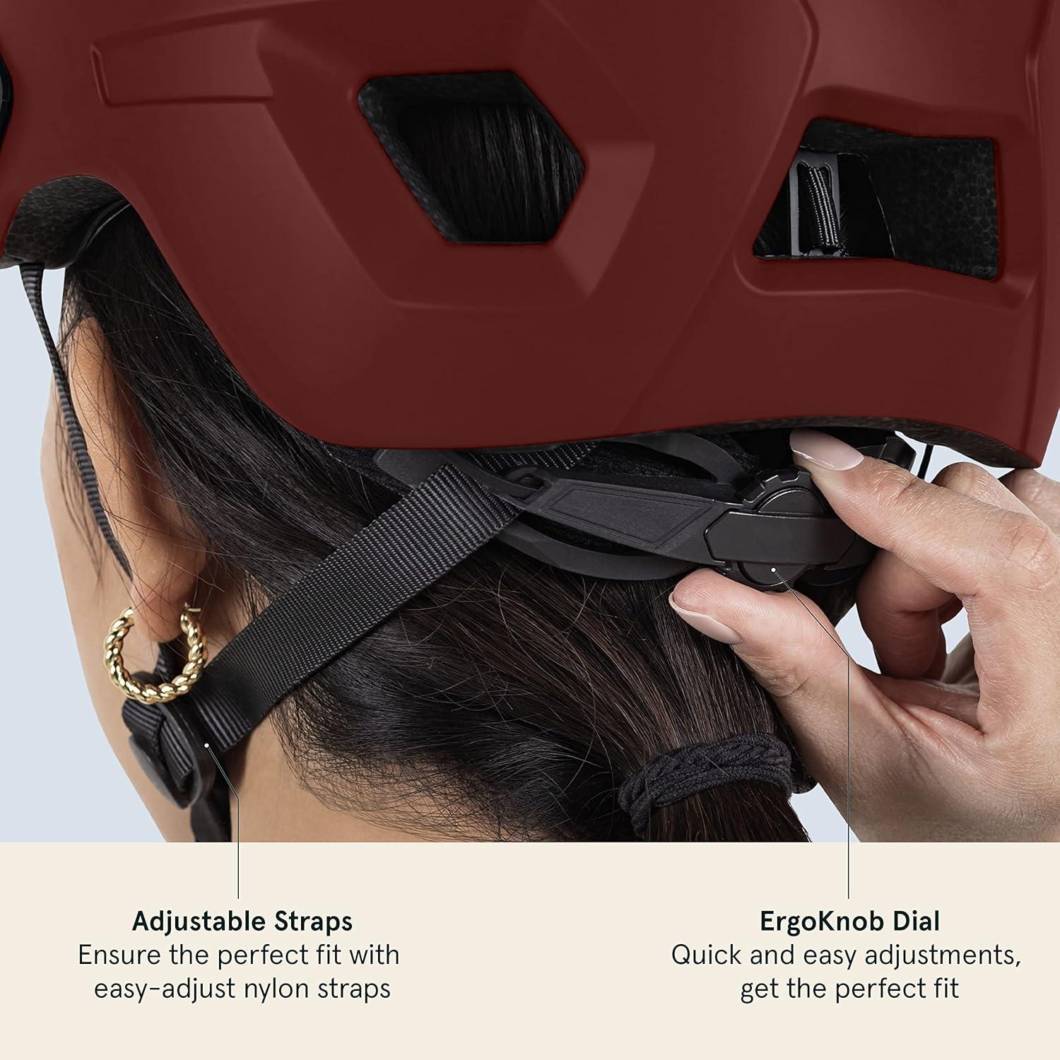 Retrospec Rowan Mountain Bike Helmet with Adjustable ErgoKnob Fit System – 14 Ventilation Ports, Removable Visor & EPS Foam Interior – Lightweight MTB Protection(Matte Adobe)
