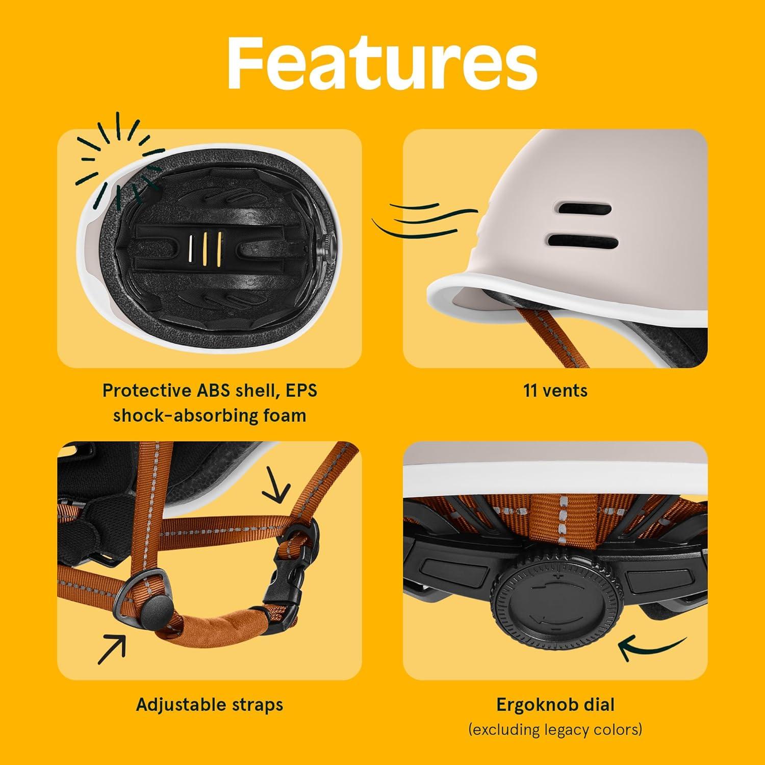 Retrospec Remi Adult Bike Helmet for Men & Women – Bicycle Helmet for Commuting, Road Biking, Skating with Adjustable Dial(Matte Bone With Adjustable Dial)