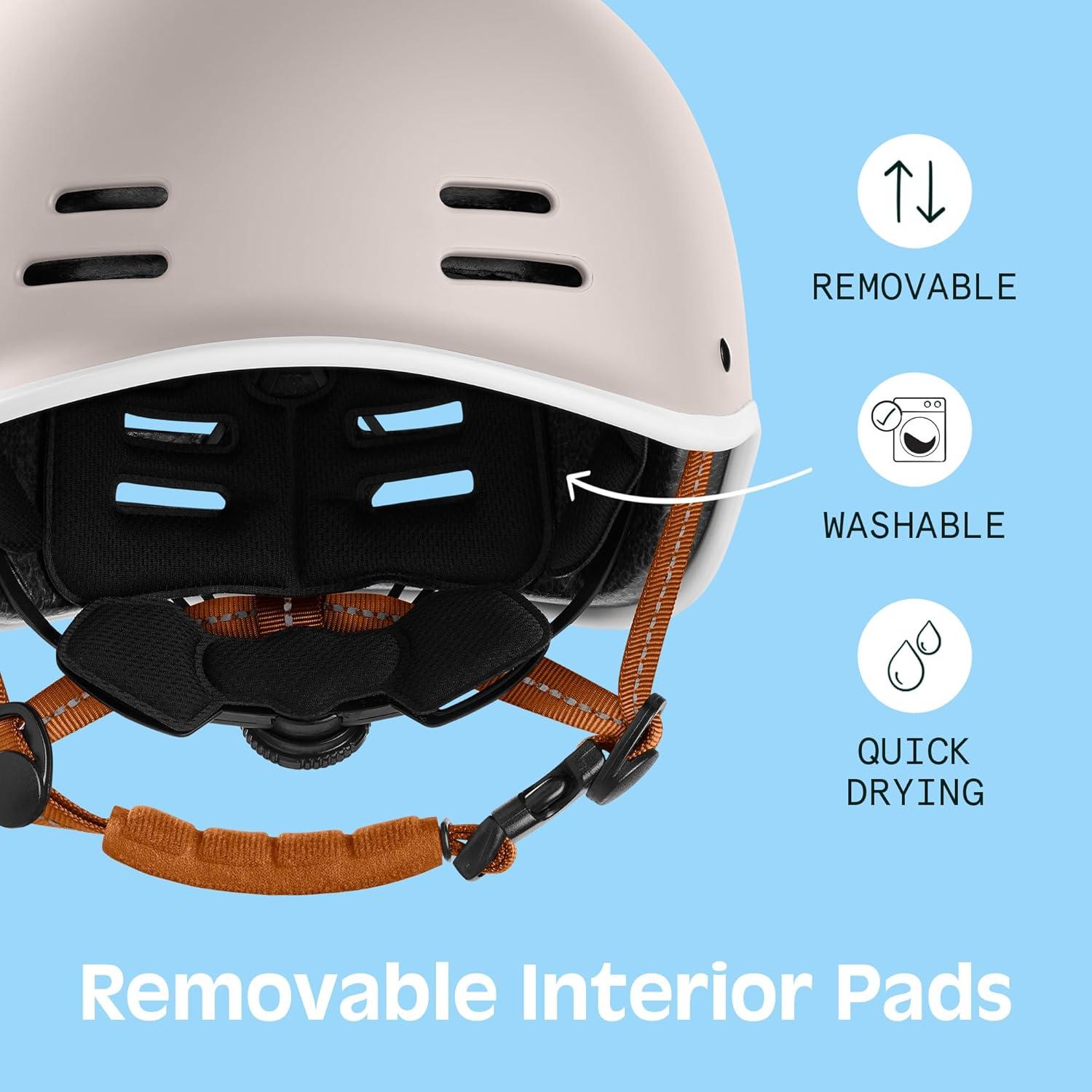 Retrospec Remi Adult Bike Helmet for Men & Women – Bicycle Helmet for Commuting, Road Biking, Skating with Adjustable Dial(Matte Bone With Adjustable Dial)