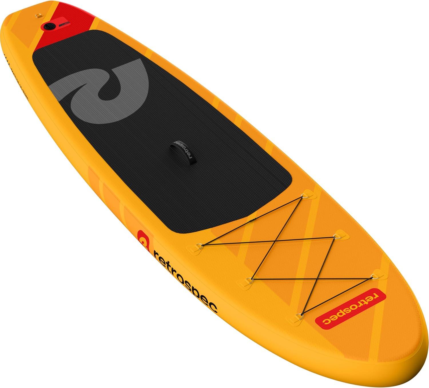 Retrospec Weekender Inflatable Stand Up Paddle Board Includes Paddle, Pump, and Accessories 10’6 Lightweight iSUP, Puncture Resistant Inflatable Paddle Board for Adults(Sunglow 1)