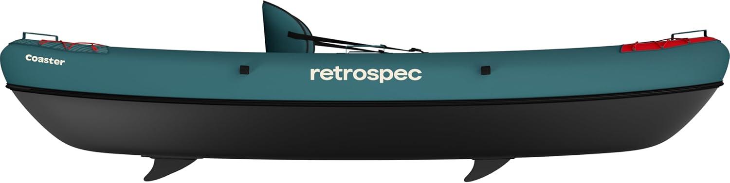 Retrospec Coaster Single & Tandem Inflatable Kayak for Adults, 220 & 440lb Weight Capacity, Lightweight with Paddle & Pump(Aegean Tide)