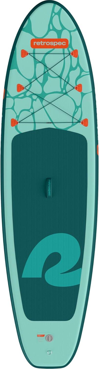 Retrospec Weekender Inflatable Stand Up Paddle Board Includes Paddle, Pump, and Accessories 10’6 Lightweight iSUP, Puncture Resistant Inflatable Paddle Board for Adults(Seafoam Ripple)