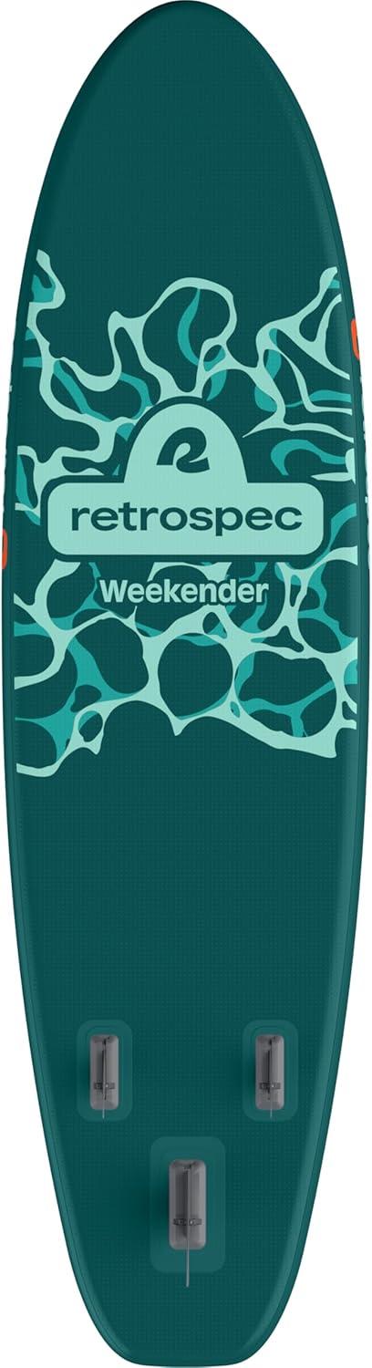 Retrospec Weekender Inflatable Stand Up Paddle Board Includes Paddle, Pump, and Accessories 10’6 Lightweight iSUP, Puncture Resistant Inflatable Paddle Board for Adults(Seafoam Ripple)