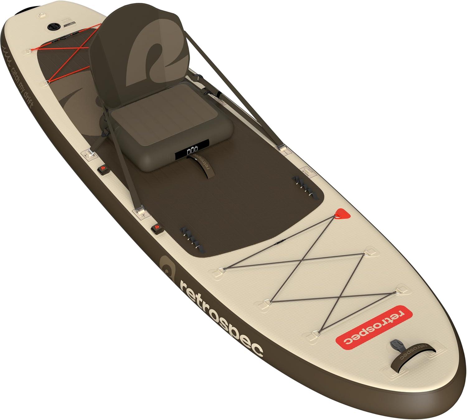 Retrospec Weekender Plus 10′ Inflatable Stand Up Paddleboard Double Layer PVC iSUP Bundle w/Carrying case, 3 Piece Adjustable Aluminum Paddle, 3 Removable fins, Pump, and Cell Phone case(Bonsai Camo)