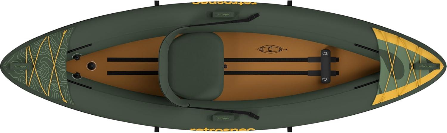 Retrospec Coaster Single & Tandem Inflatable Kayak for Adults, 220 & 440lb Weight Capacity, Lightweight with Paddle & Pump(Wild Spruce)