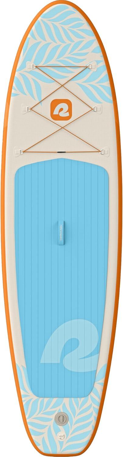 Retrospec Weekender Inflatable Stand Up Paddle Board Includes Paddle, Pump, and Accessories 10’6 Lightweight iSUP, Puncture Resistant Inflatable Paddle Board for Adults(Creamsicle)