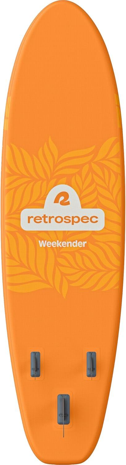 Retrospec Weekender Inflatable Stand Up Paddle Board Includes Paddle, Pump, and Accessories 10’6 Lightweight iSUP, Puncture Resistant Inflatable Paddle Board for Adults(Creamsicle)