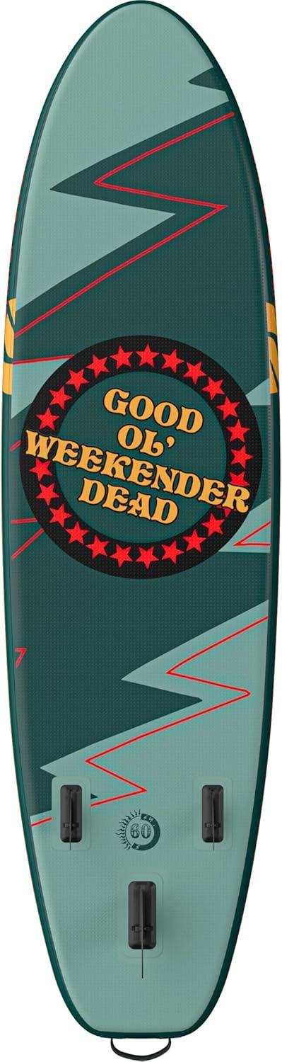 Retrospec Weekender Plus 10′ Inflatable Stand Up Paddleboard Double Layer PVC iSUP Bundle w/Carrying case, 3 Piece Adjustable Aluminum Paddle, 3 Removable fins, Pump, and Cell Phone case(Grateful Dead)