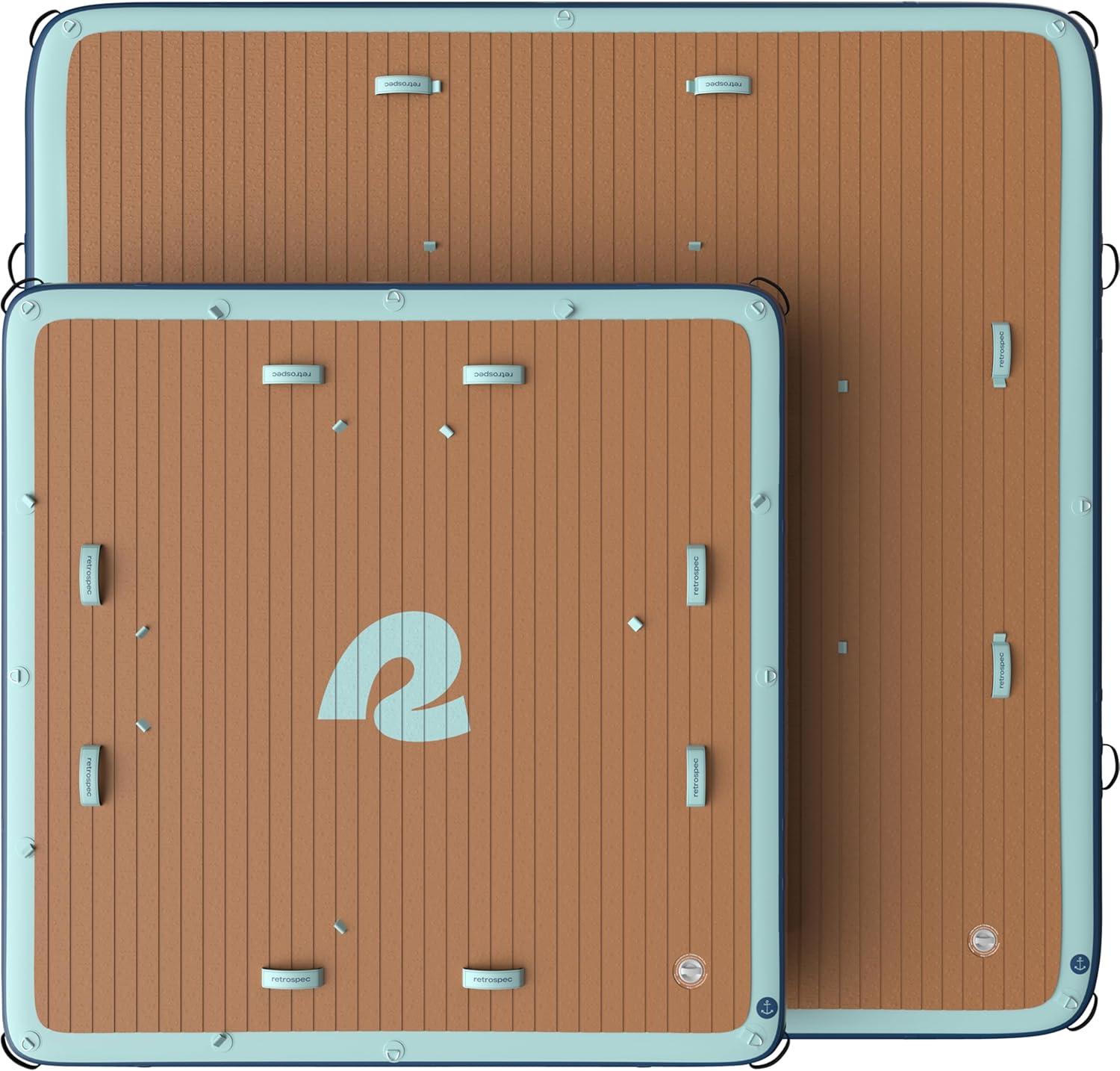 Retrospec Siesta Dock 7′ & 10′ XL Inflatable Floating Platform – Lake & Pool Essential with 1050lb & 1500lb Capacity – Multi-Person Water Dock with D-Rings & Pump(Legacy 7′ x 7′)