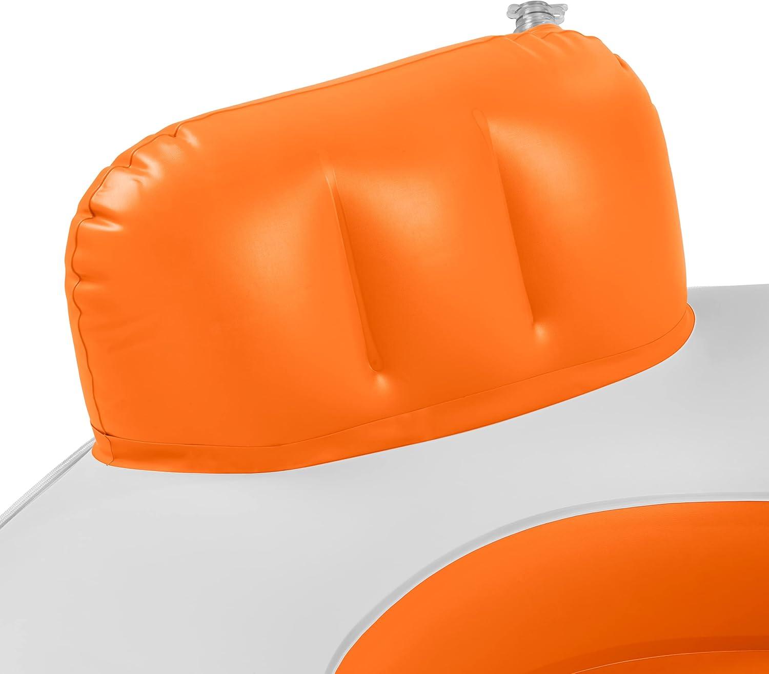﻿Retrospec Weekender Float River Tube for Lakes, Rivers, and Pools ﻿with 2 Cup Holders, Built-in Backrest and Wrap Around Grab Rope for Easy Transport(Creamsicle)