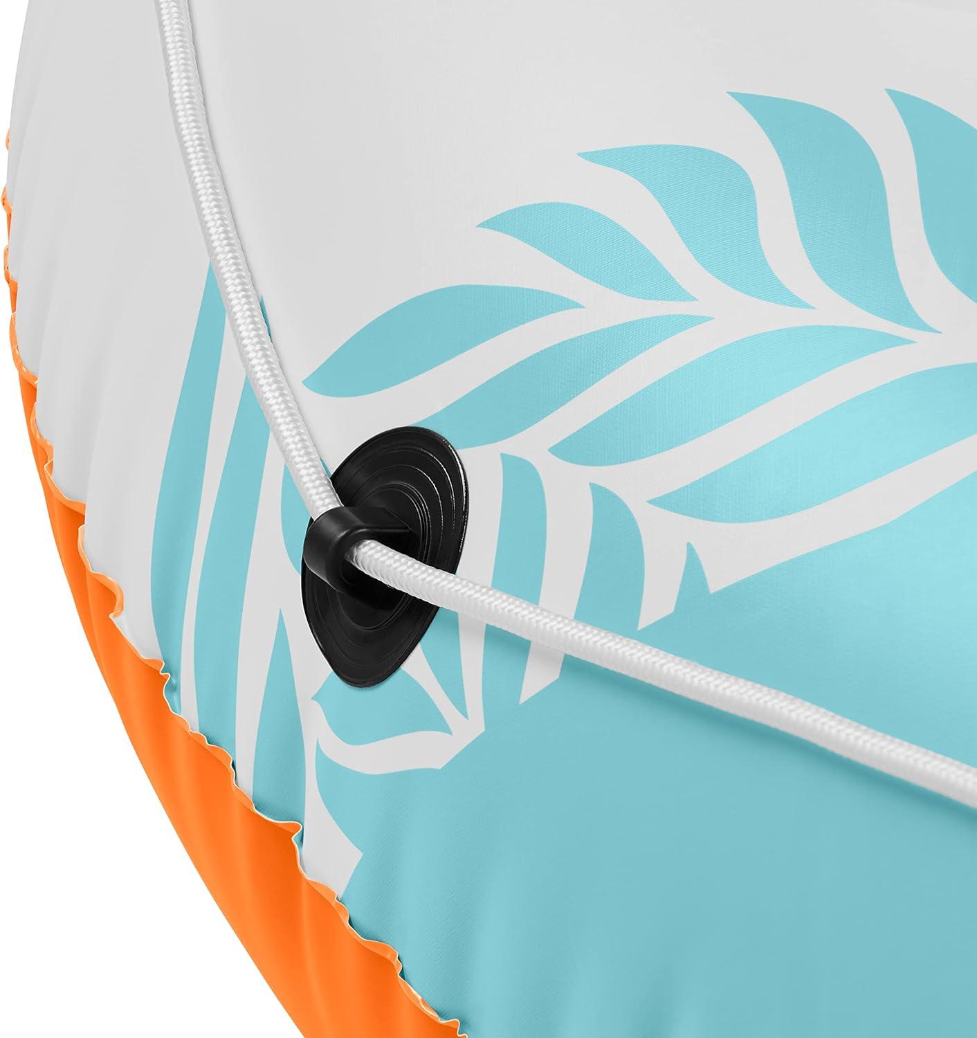 ﻿Retrospec Weekender Float River Tube for Lakes, Rivers, and Pools ﻿with 2 Cup Holders, Built-in Backrest and Wrap Around Grab Rope for Easy Transport(Creamsicle)