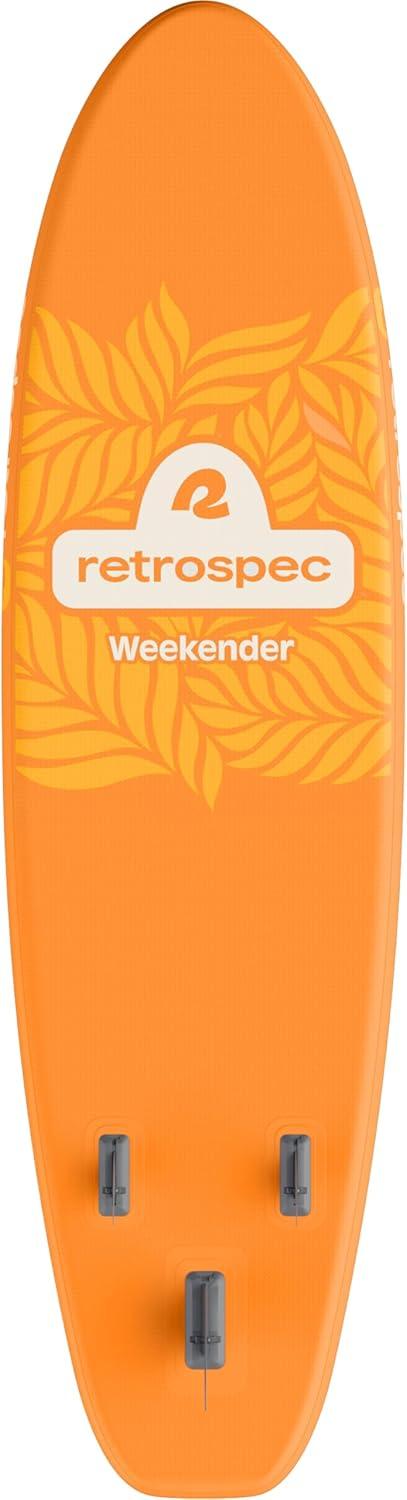 Retrospec Weekender Inflatable Stand Up Paddle Board Includes Paddle, Pump, and Accessories 10’6 Lightweight iSUP, Puncture Resistant Inflatable Paddle Board for Adults(Creamsicle 1)