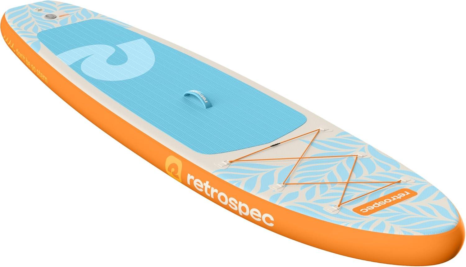 Retrospec Weekender Inflatable Stand Up Paddle Board Includes Paddle, Pump, and Accessories 10’6 Lightweight iSUP, Puncture Resistant Inflatable Paddle Board for Adults(Creamsicle 1)