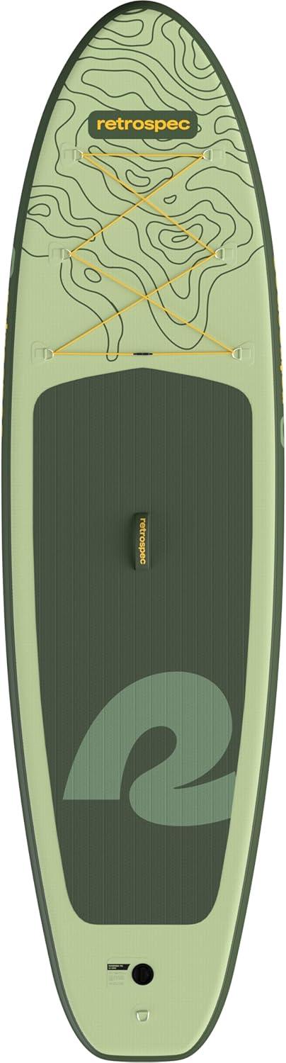 Retrospec Weekender Inflatable Stand Up Paddle Board Includes Paddle, Pump, and Accessories 10’6 Lightweight iSUP, Puncture Resistant Inflatable Paddle Board for Adults(Wild Spruce)