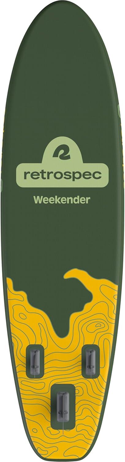 Retrospec Weekender Inflatable Stand Up Paddle Board Includes Paddle, Pump, and Accessories 10’6 Lightweight iSUP, Puncture Resistant Inflatable Paddle Board for Adults(Wild Spruce)