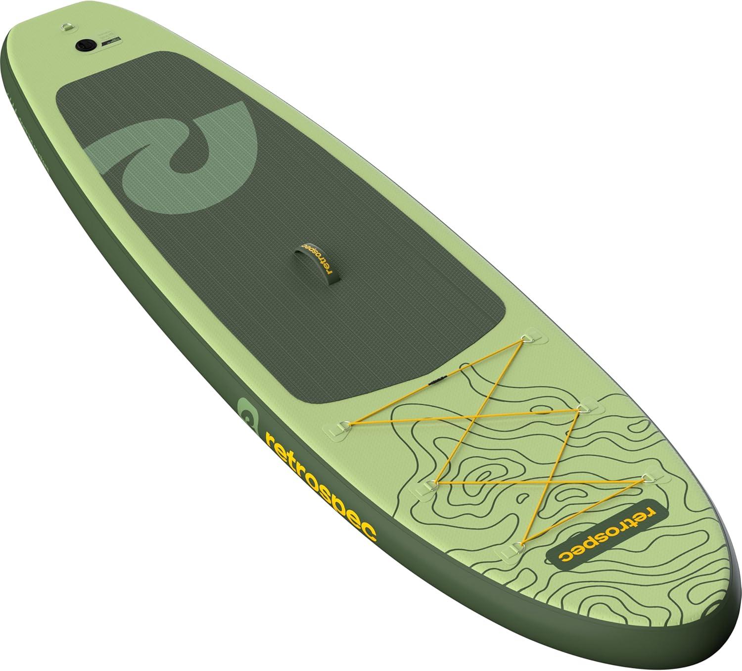 Retrospec Weekender Inflatable Stand Up Paddle Board Includes Paddle, Pump, and Accessories 10’6 Lightweight iSUP, Puncture Resistant Inflatable Paddle Board for Adults(Wild Spruce)