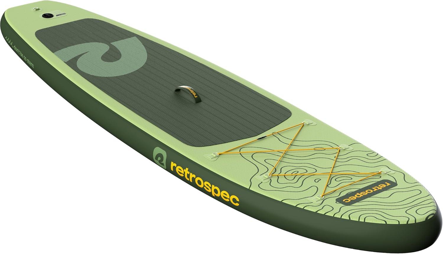 Retrospec Weekender Inflatable Stand Up Paddle Board Includes Paddle, Pump, and Accessories 10’6 Lightweight iSUP, Puncture Resistant Inflatable Paddle Board for Adults(Wild Spruce)