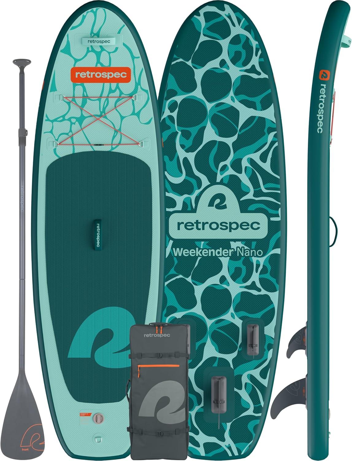 Retrospec Weekender-Nano 8ft. Inflatable Stand Up Paddleboard(Seafoam Ripple)