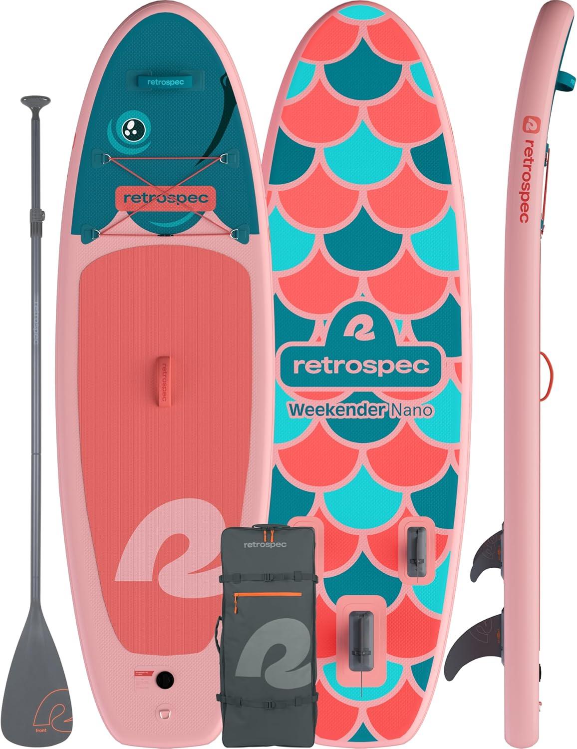 Retrospec Weekender-Nano 8ft. Inflatable Stand Up Paddleboard(Rainbow Trout)
