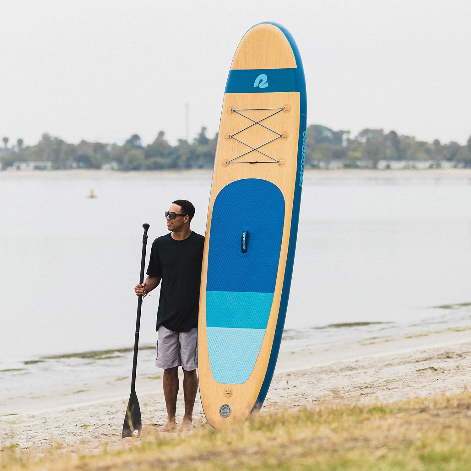 Retrospec Weekender Inflatable Stand Up Paddle Board Includes Paddle, Pump, and Accessories 10’6 Lightweight iSUP, Puncture Resistant Inflatable Paddle Board for Adults