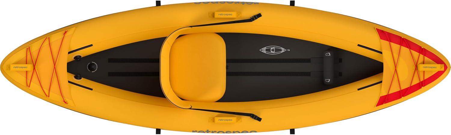 Retrospec Coaster Single & Tandem Inflatable Kayak for Adults, 220 & 440lb Weight Capacity, Lightweight with Paddle & Pump(Sunglow)
