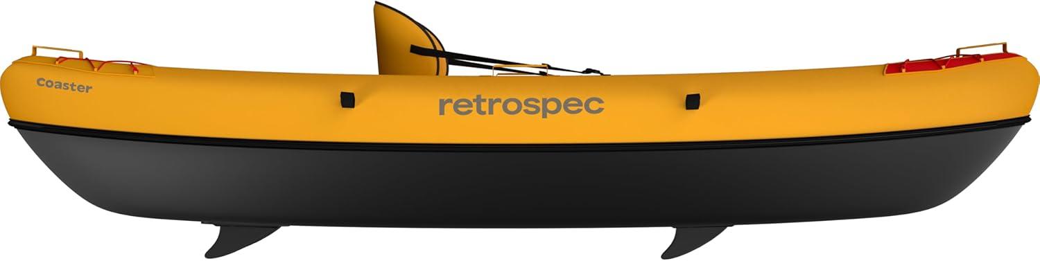 Retrospec Coaster Single & Tandem Inflatable Kayak for Adults, 220 & 440lb Weight Capacity, Lightweight with Paddle & Pump(Sunglow)