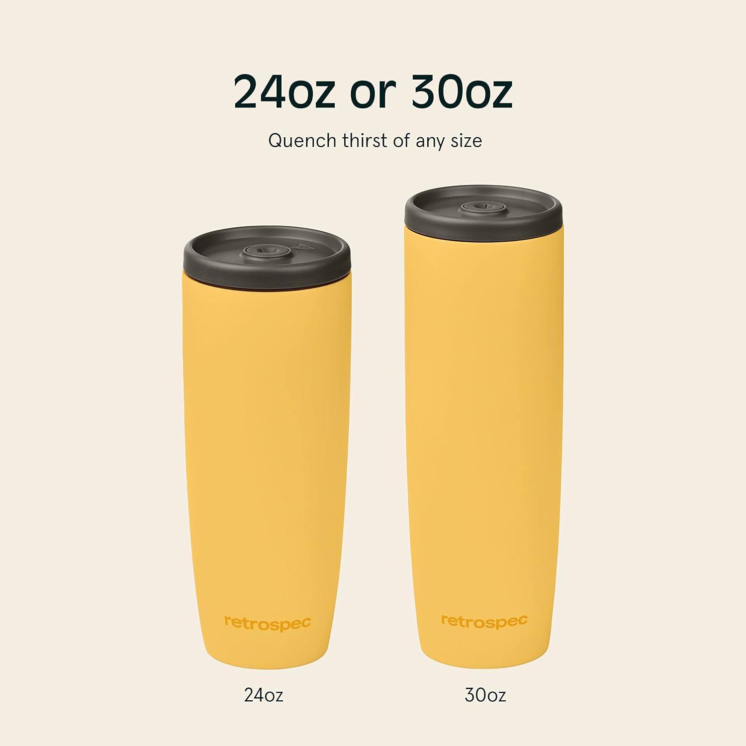 Retrospec Arroyo Stainless Steel Tumbler with Lid and Straw – Reusable Insulated Tumbler Cup – Iced Coffee Travel Mug – Double Walled Thermal Tumblers(Matte Honey)