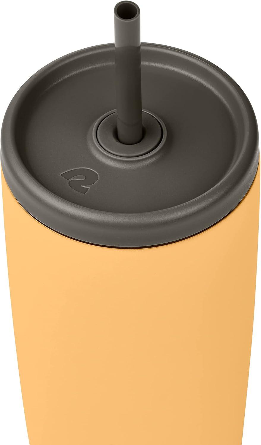 Retrospec Arroyo Stainless Steel Tumbler with Lid and Straw – Reusable Insulated Tumbler Cup – Iced Coffee Travel Mug – Double Walled Thermal Tumblers(Matte Honey)