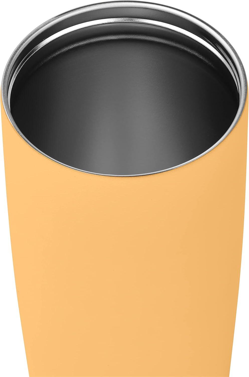 Retrospec Arroyo Stainless Steel Tumbler with Lid and Straw – Reusable Insulated Tumbler Cup – Iced Coffee Travel Mug – Double Walled Thermal Tumblers(Matte Honey)