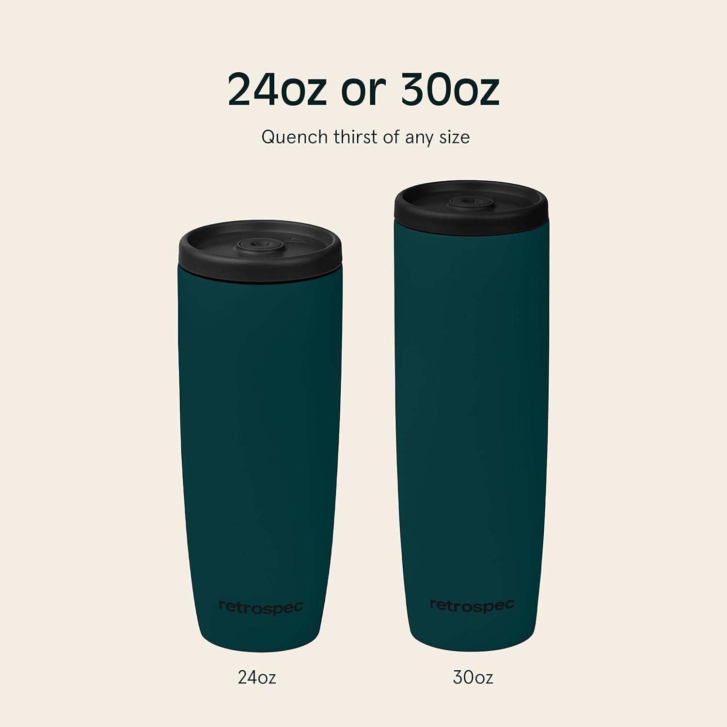 Retrospec Arroyo Stainless Steel Tumbler with Lid and Straw – Reusable Insulated Tumbler Cup – Iced Coffee Travel Mug – Double Walled Thermal Tumblers(Matte Superior Blue)