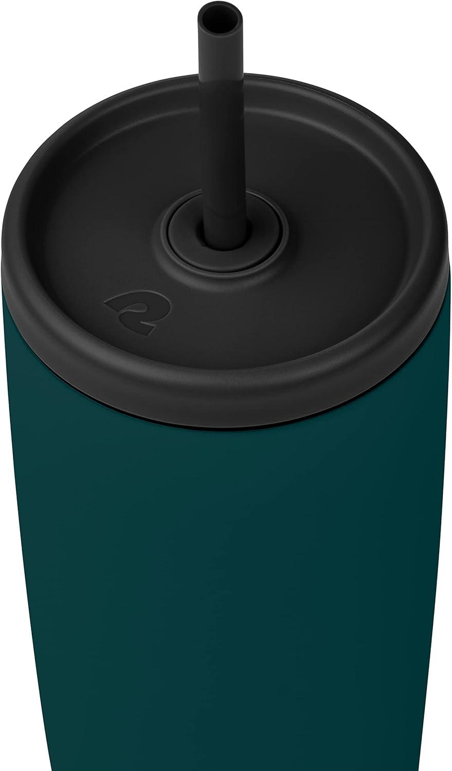 Retrospec Arroyo Stainless Steel Tumbler with Lid and Straw – Reusable Insulated Tumbler Cup – Iced Coffee Travel Mug – Double Walled Thermal Tumblers(Matte Superior Blue)