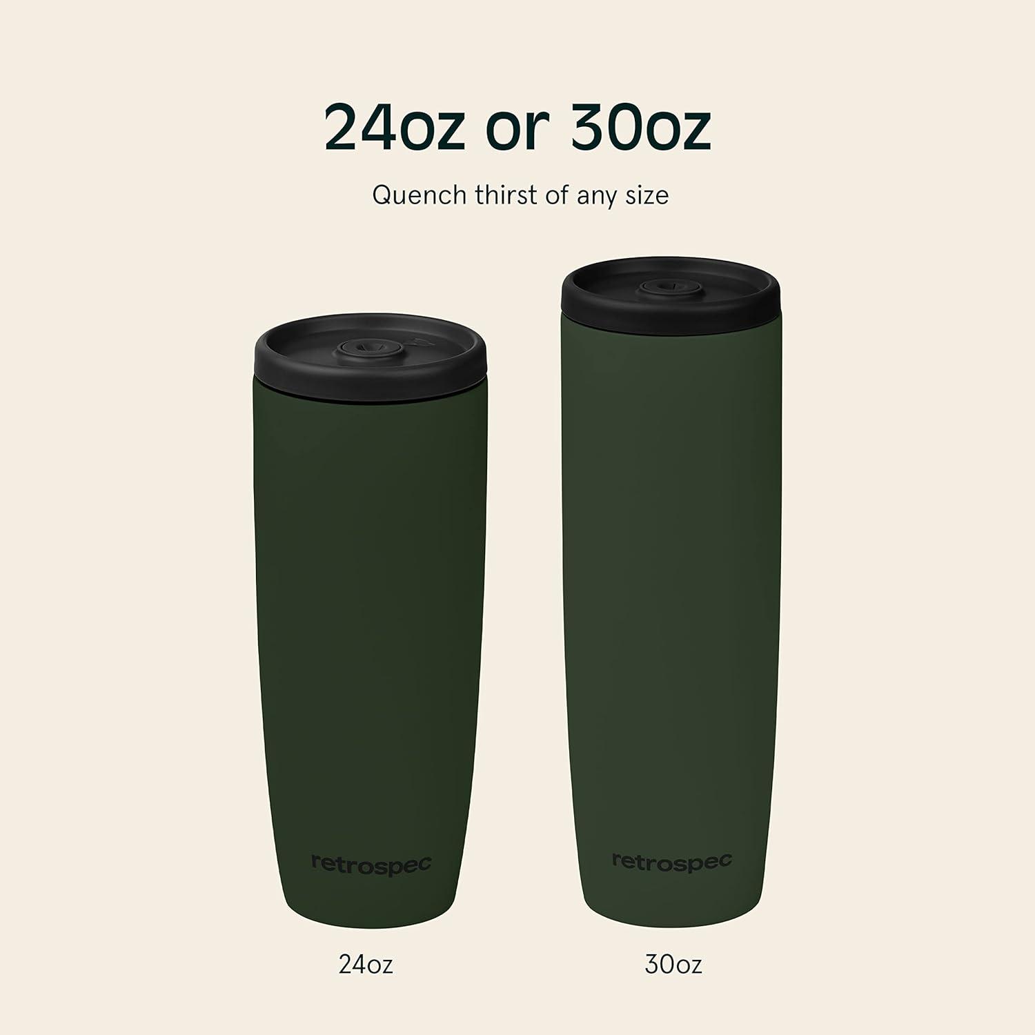 Retrospec Arroyo Stainless Steel Tumbler with Lid and Straw – Reusable Insulated Tumbler Cup – Iced Coffee Travel Mug – Double Walled Thermal Tumblers(Matte Olive Drab)