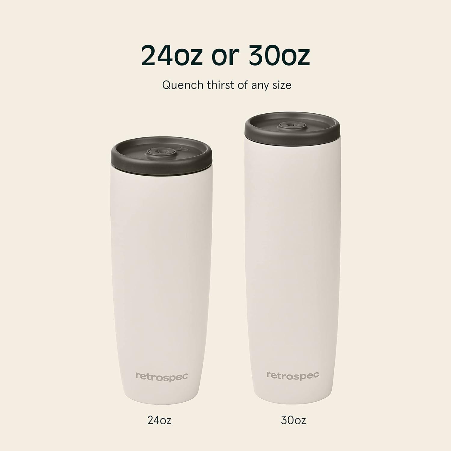 Retrospec Arroyo Stainless Steel Tumbler with Lid and Straw – Reusable Insulated Tumbler Cup – Iced Coffee Travel Mug – Double Walled Thermal Tumblers(Matte Abalone)
