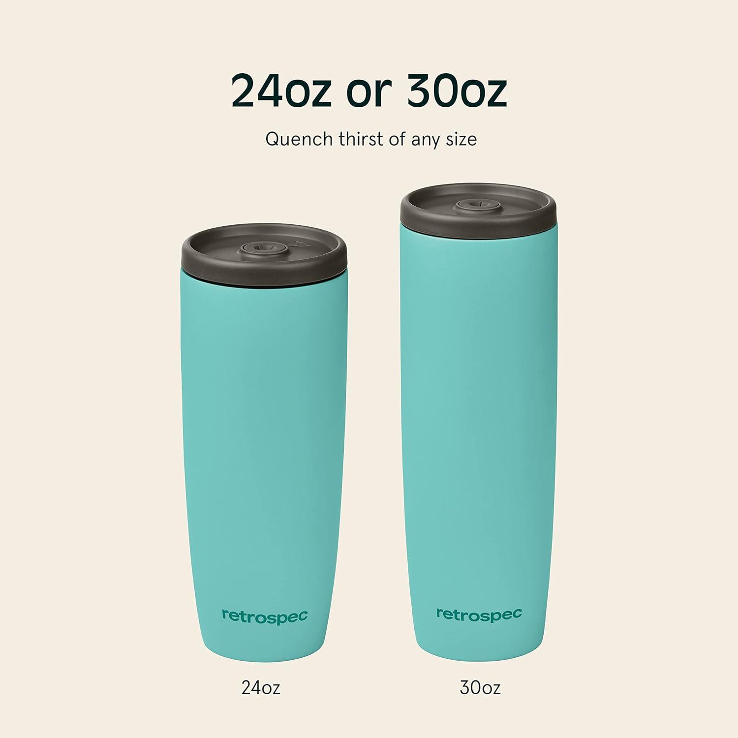 Retrospec Arroyo Stainless Steel Tumbler with Lid and Straw – Reusable Insulated Tumbler Cup – Iced Coffee Travel Mug – Double Walled Thermal Tumblers(Matte Blue Ridge)
