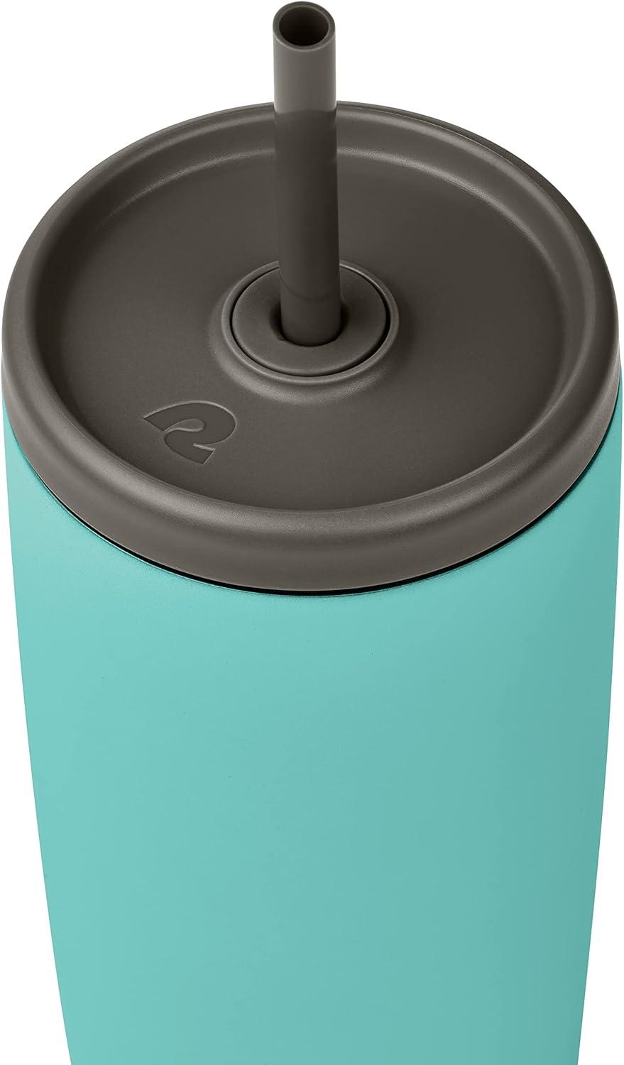 Retrospec Arroyo Stainless Steel Tumbler with Lid and Straw – Reusable Insulated Tumbler Cup – Iced Coffee Travel Mug – Double Walled Thermal Tumblers(Matte Blue Ridge)
