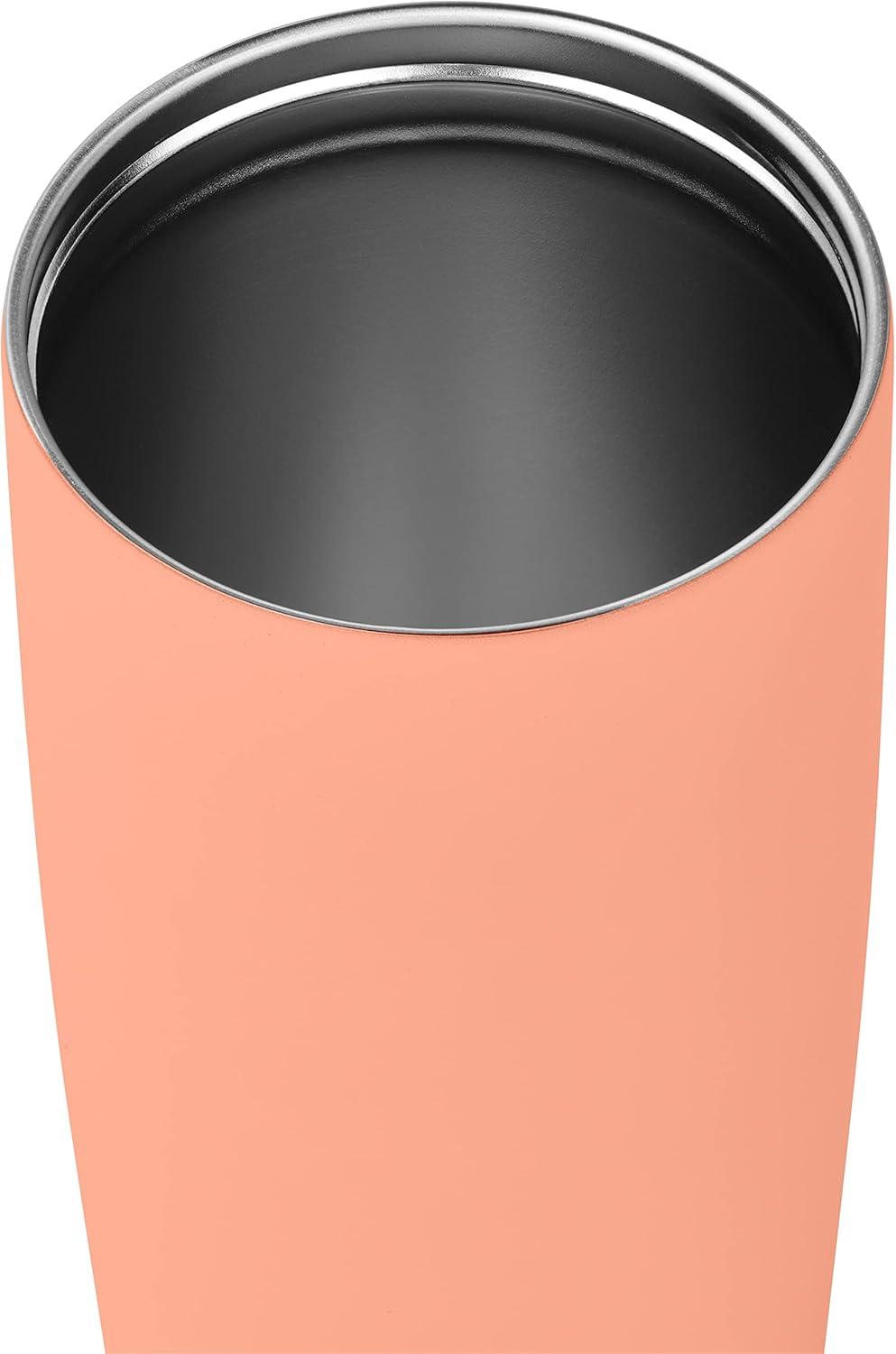 Retrospec Arroyo Stainless Steel Tumbler with Lid and Straw – Reusable Insulated Tumbler Cup – Iced Coffee Travel Mug – Double Walled Thermal Tumblers(Matte Melon)
