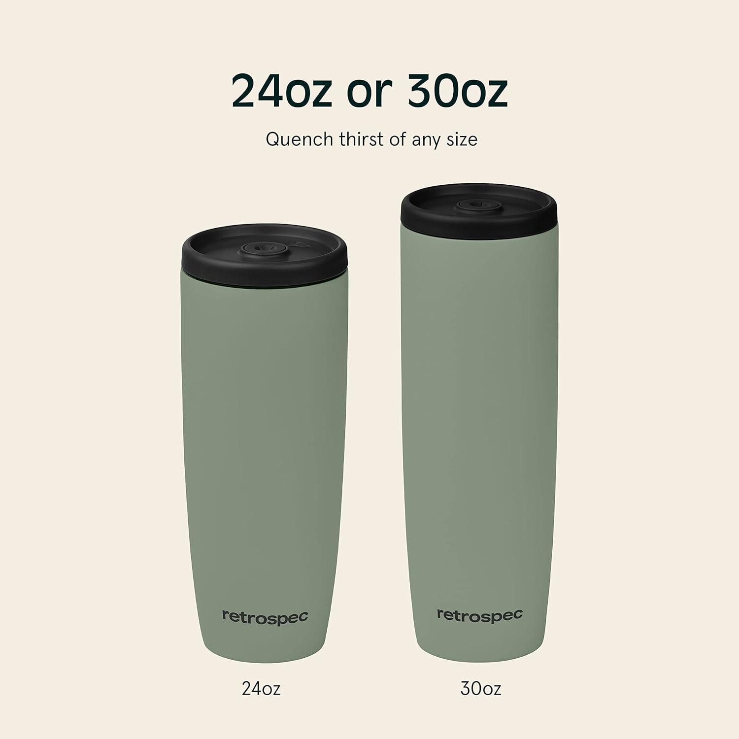Retrospec Arroyo Stainless Steel Tumbler with Lid and Straw – Reusable Insulated Tumbler Cup – Iced Coffee Travel Mug – Double Walled Thermal Tumblers(Matte Pistachio)