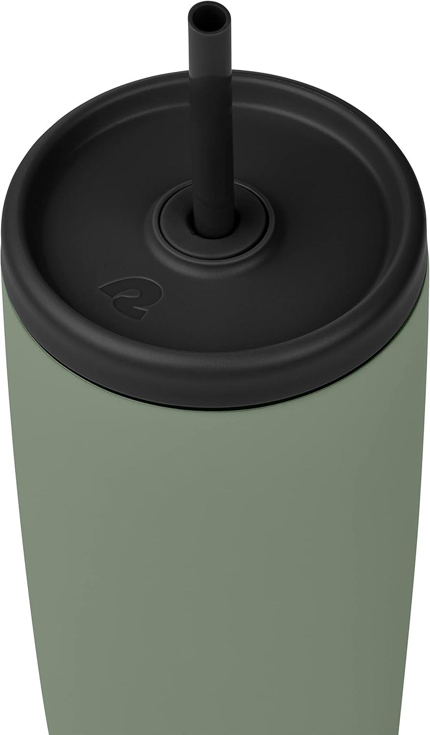 Retrospec Arroyo Stainless Steel Tumbler with Lid and Straw – Reusable Insulated Tumbler Cup – Iced Coffee Travel Mug – Double Walled Thermal Tumblers(Matte Pistachio)