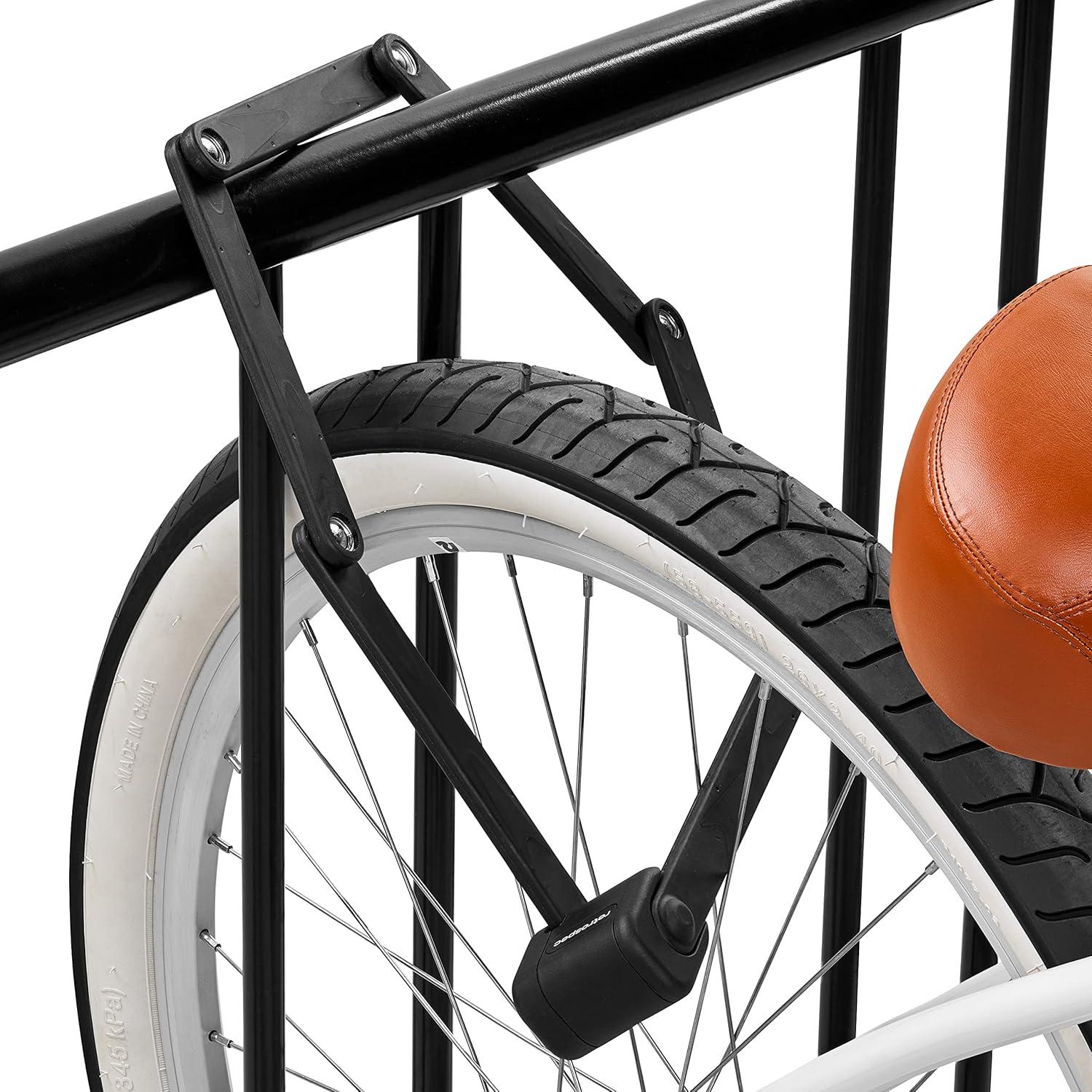 Retrospec Fortitude Folding Bike Lock – Heavy Duty Anti-Theft, 5mm Coated Steel Cut Resistant Bars, Disc Cylinder Pick Resistant Lock with 2 Rust Resistant Keys and Lock Carrier,Matte Black
