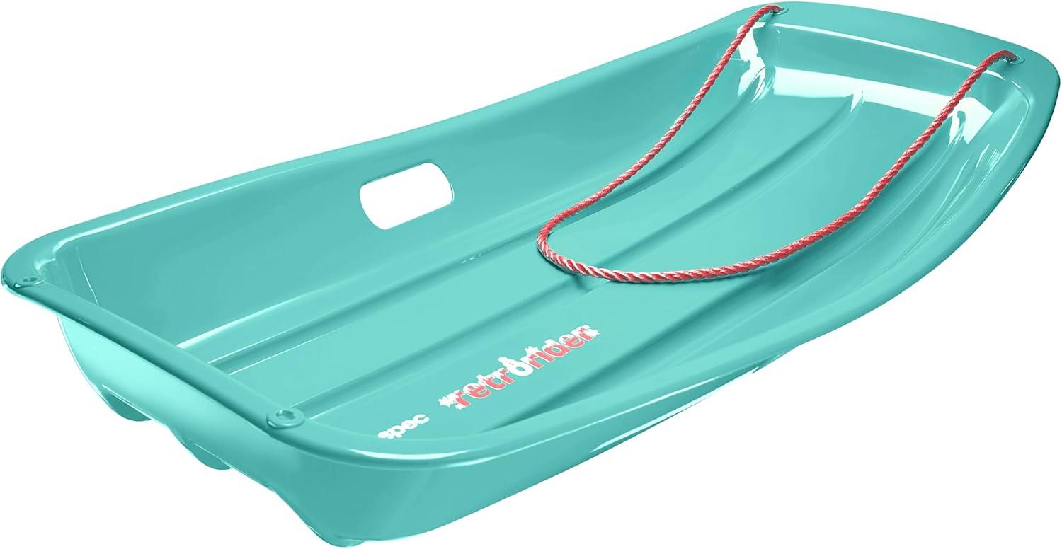 Retrospec Retrorider Plastic Snow Sled – Toboggan Style with Pull Rope, Cold-Resistant Coating, and Hard Bottom for Smooth Downhill Rides – Available in 35″ and 48″ Sizes for Kids and Adults(Legacy Wintertide)