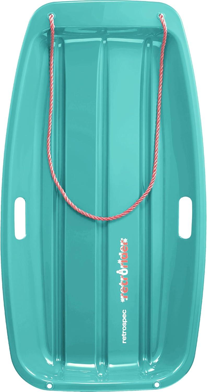 Retrospec Retrorider Plastic Snow Sled – Toboggan Style with Pull Rope, Cold-Resistant Coating, and Hard Bottom for Smooth Downhill Rides – Available in 35″ and 48″ Sizes for Kids and Adults(Legacy Wintertide)