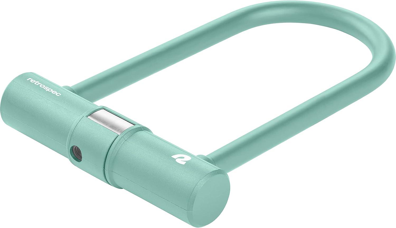 Retrospec Lookout U-Lock Bike Lock with 4Ft Security Cable, Heavy Duty Anti-Theft Bicycle Lock with 14mm Shackle, Pick Resistant & Secure Anti-Rotation Design(Matte Matcha)