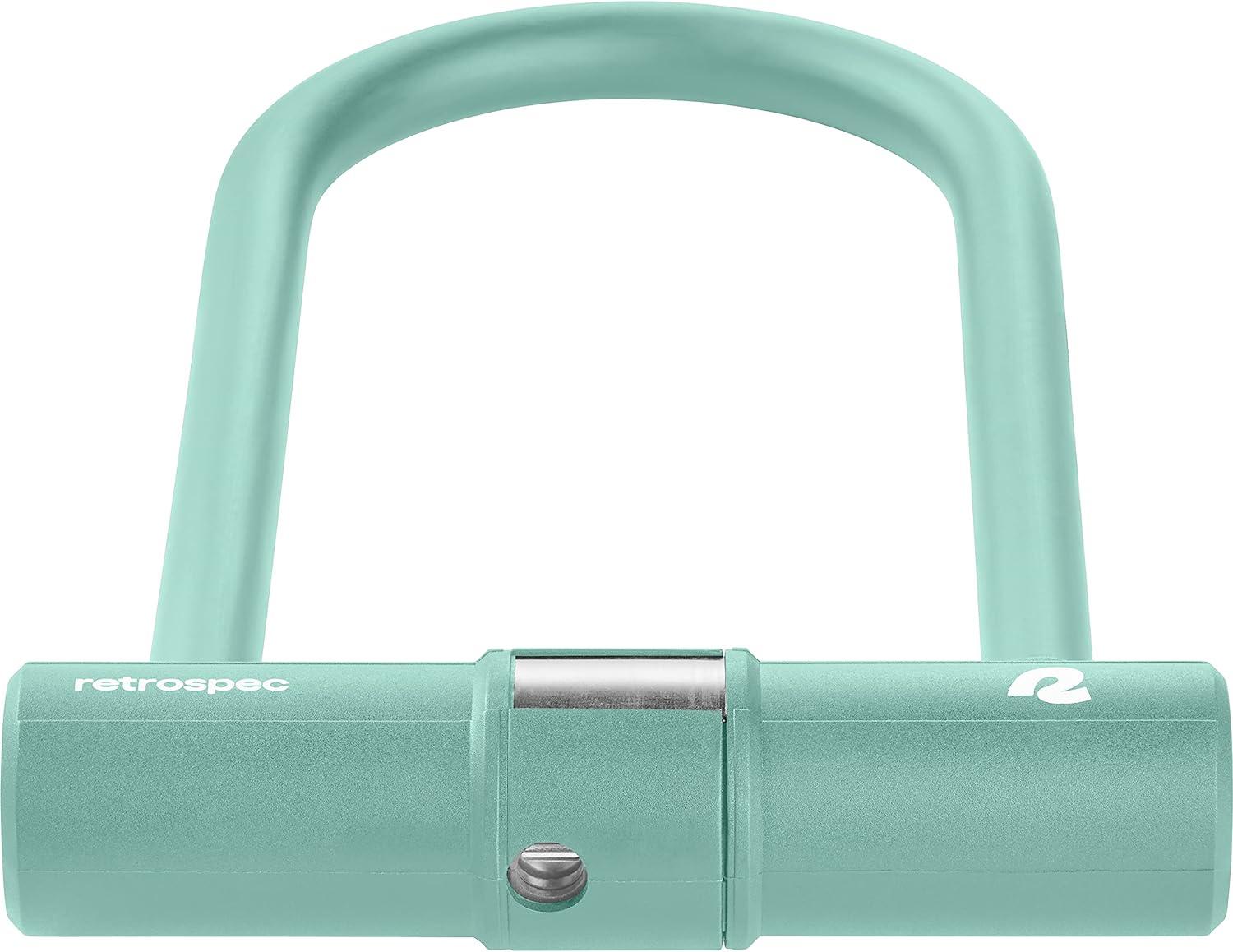 Retrospec Lookout U-Lock Bike Lock with 4Ft Security Cable, Heavy Duty Anti-Theft Bicycle Lock with 14mm Shackle, Pick Resistant & Secure Anti-Rotation Design(Matte Matcha)