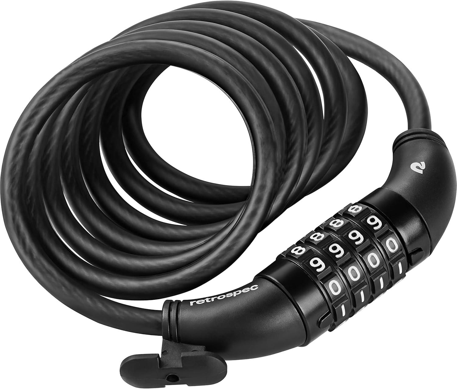 Grizzly Plus Integrated Combo Cable Bike Lock – 12mm(Matte Black)